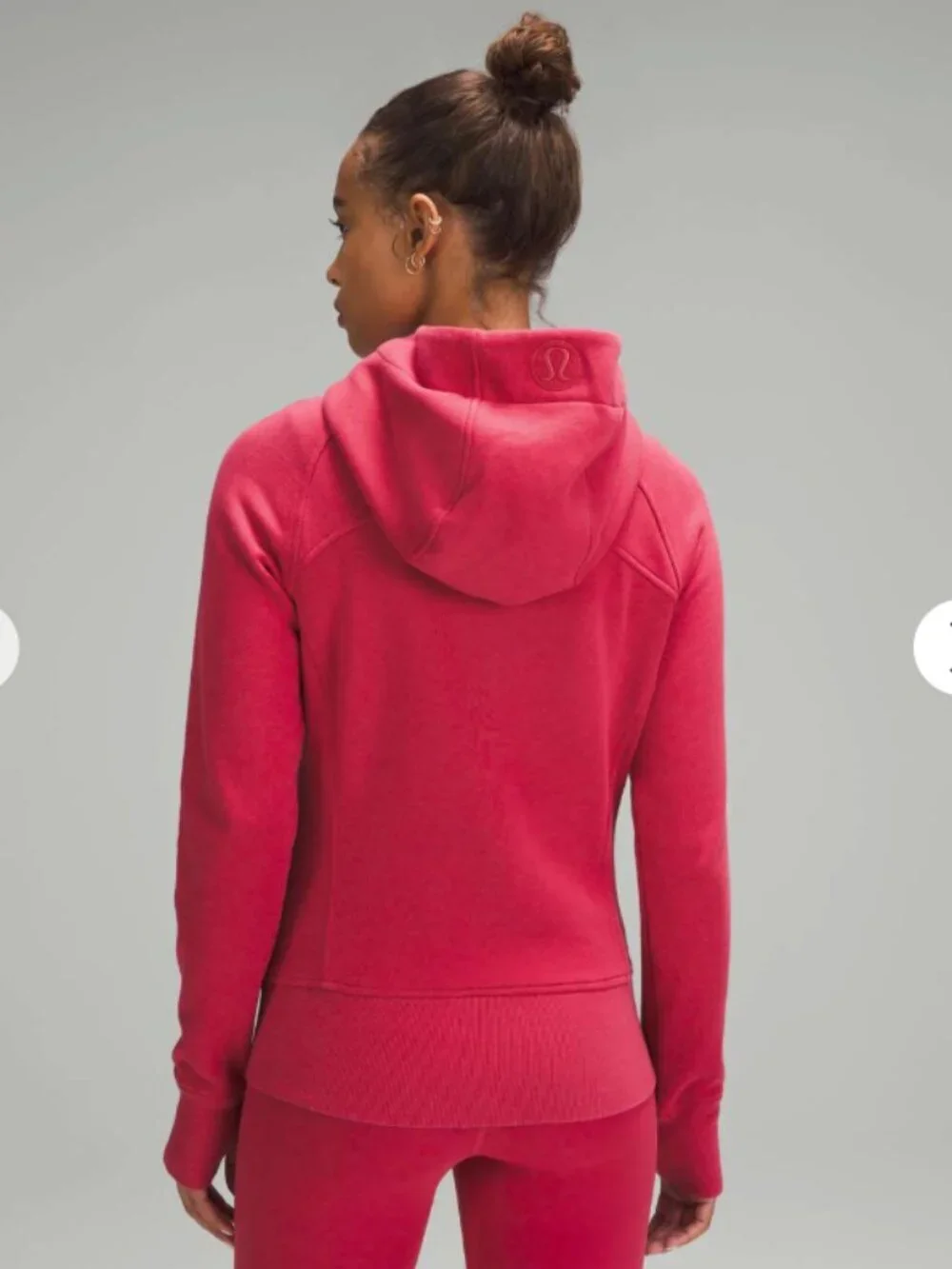 Lululemon Scuba Full-Zip Hoodie Vintage Rose Size 4 Cotton Fleece Thumb Holes